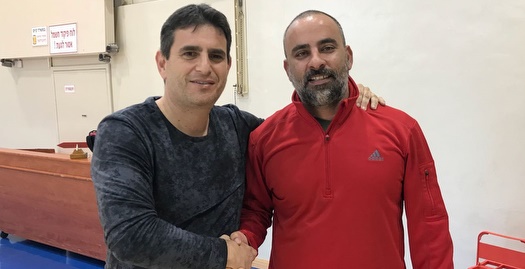 דודו אלהרר עם רון פלדהיים (הפועל חיפה)