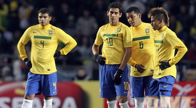 שחקני ברזיל המיואשים. לא כולם יגיעו למשחק (רויטרס)