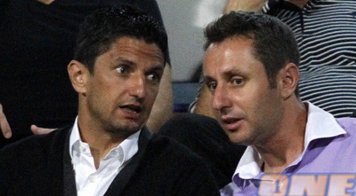 מאמן רפיד בוקרשט, רזבן לוצ´סקו (משמאל) ביציע (יוסי ציפקיס) מאמן רפיד בוקרשט, רזבן לוצ´סקו (משמאל) ביציע (יוסי ציפקיס)