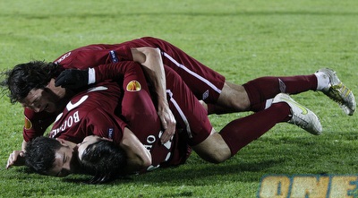 קאזאן חוגגת שער ועליה לגמר (GettyImages)