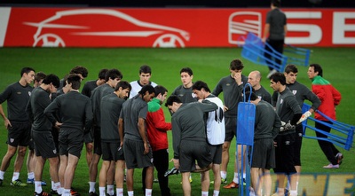 שחקני אתלטיק בילבאו. רגל וחצי בשלב הבא (GettyImages)