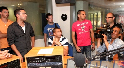 שחקני קרית שמונה בהקלטות (שי לוי) שחקני קרית שמונה בהקלטות (שי לוי)