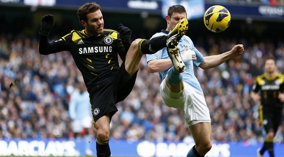 חואן מאטה מול ג´יימס מילנר (רויטרס) חואן מאטה מול ג´יימס מילנר (רויטרס)