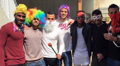 שחקני מכבי נתניה חוגגים את פורים (מערכת ONE) שחקני מכבי נתניה חוגגים את פורים (מערכת ONE)