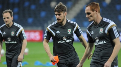 שחקני נבחרת וויילס במהלך האימון המסכם (עמרי שטיין) שחקני נבחרת וויילס במהלך האימון המסכם (עמרי שטיין)