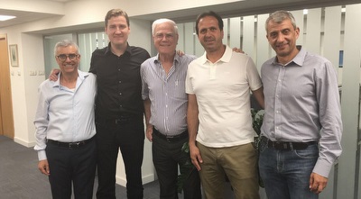 בן דב עם רוני לוי ויעקב שחר. יקבל ס (האתר הרשמי של מכבי חיפה) 
