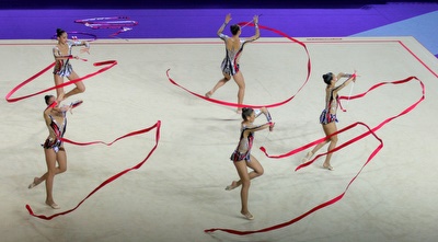 נבחרת ישראל בהתעמלות אמנותית. תצוגה טובה, אך לא היו בשיאן (משה חרמון) נבחרת ישראל בהתעמלות אמנותית. תצוגה טובה, אך לא היו בשיאן (משה חרמון)