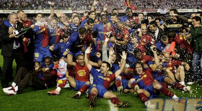 ומי תחגוג בסיום? &qout;אני מהמר על 1:3 לבארסה&qout; (רויטרס) ומי תחגוג בסיום? &qout;אני מהמר על 1:3 לבארסה&qout; (רויטרס)