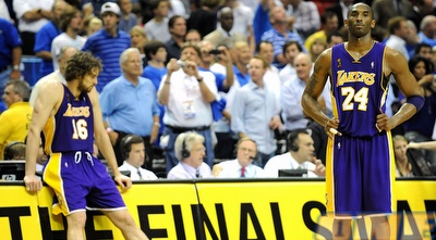 איזו אכזבה. גאסול ובראיינט בסיום המשחק (GettyImages) איזו אכזבה. גאסול ובראיינט בסיום המשחק (GettyImages)