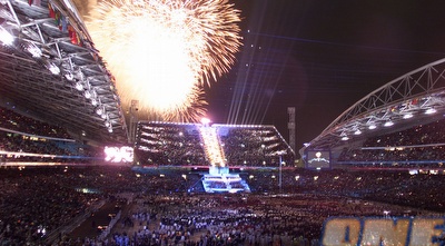 טקס הפתיחה של אולימפיאדת סידני. האוסטרלים רוצים לארח גם מונדיאל (רויטרס)