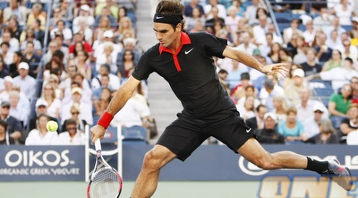 פדרר במהלך הגמר. הטורניר שבר את כל שיאי הצפיה (רויטרס) פדרר במהלך הגמר. הטורניר שבר את כל שיאי הצפיה (רויטרס)