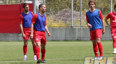 ורמוט עם שכטר באימון היום (רועי גלדסטון)