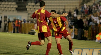 מקרייב ומשה אוחיון חוגגים את השער מול נצרת עילית (קובי אליהו) מקרייב ומשה אוחיון חוגגים את השער מול נצרת עילית (קובי אליהו)