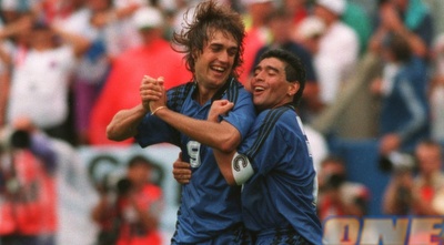 מראדונה ובטיסטוטה בארה&qout;ב. זה נגמר רע (GettyImages)