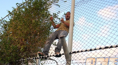 אוהד מכבי על הגדר (דרור עינב)