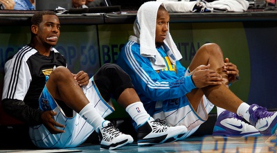 כריס פול ודייויד ווסט מאוכזבים (GettyImages) כריס פול ודייויד ווסט מאוכזבים (GettyImages)