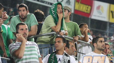 אוהדי מכבי חיפה המומים. &qout; (עמית מצפה) אוהדי מכבי חיפה המומים. &qout; (עמית מצפה)