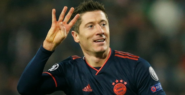 רוברט לבנדובסקי חוגג (רויטרס)