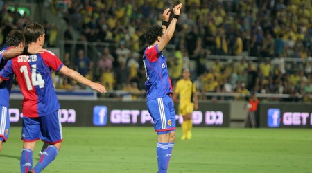 Salah celebrates his days as a Basel player against Maccabi T.