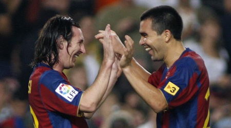 Deco and Leo Messi (Reuters)
